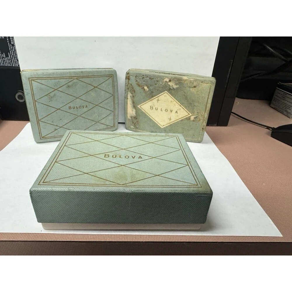 Lot of 3 Vintage Bulova Watch Boxes Empty Boxes